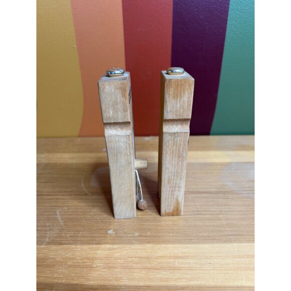 Vintage wooden salt and pepper shakers Adam and Eve funny novelty gift - Picture 3 of 5